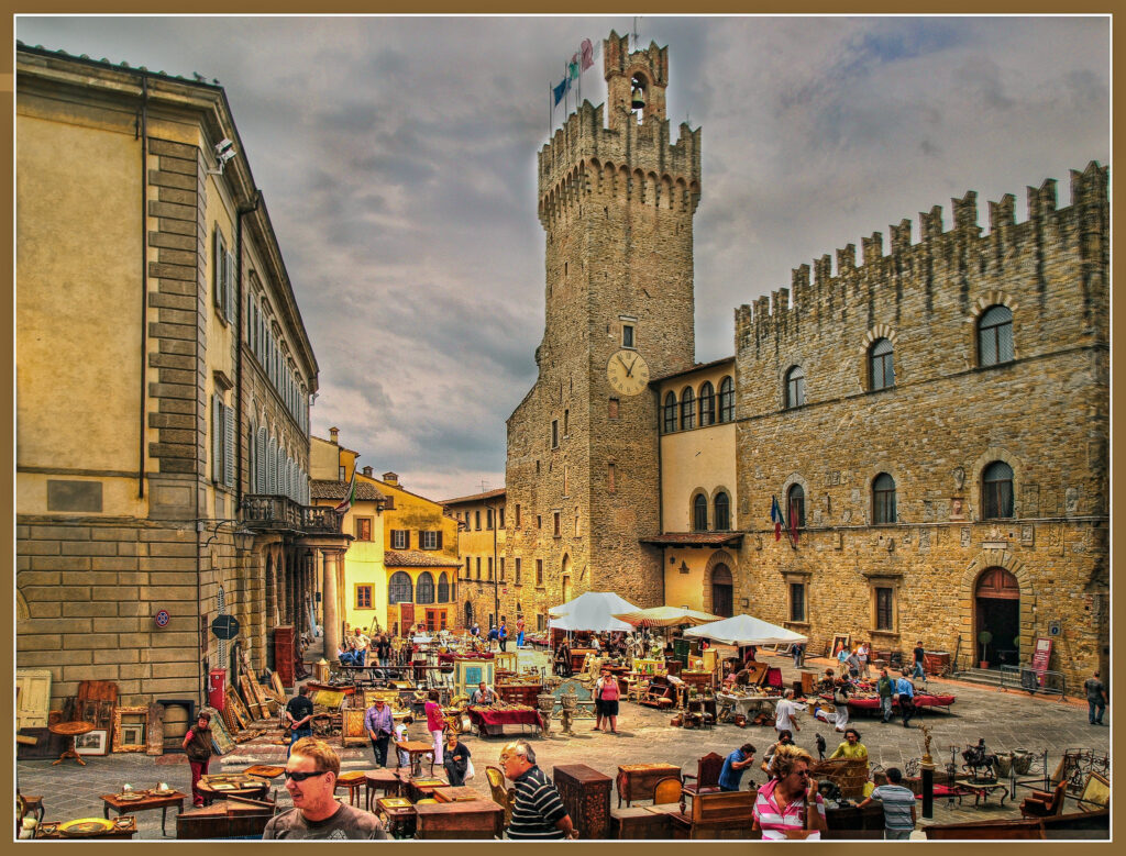 arezzona antique market fairs italy