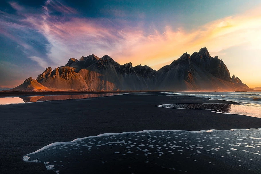 Volcanic black beaches & jagged lava formations 