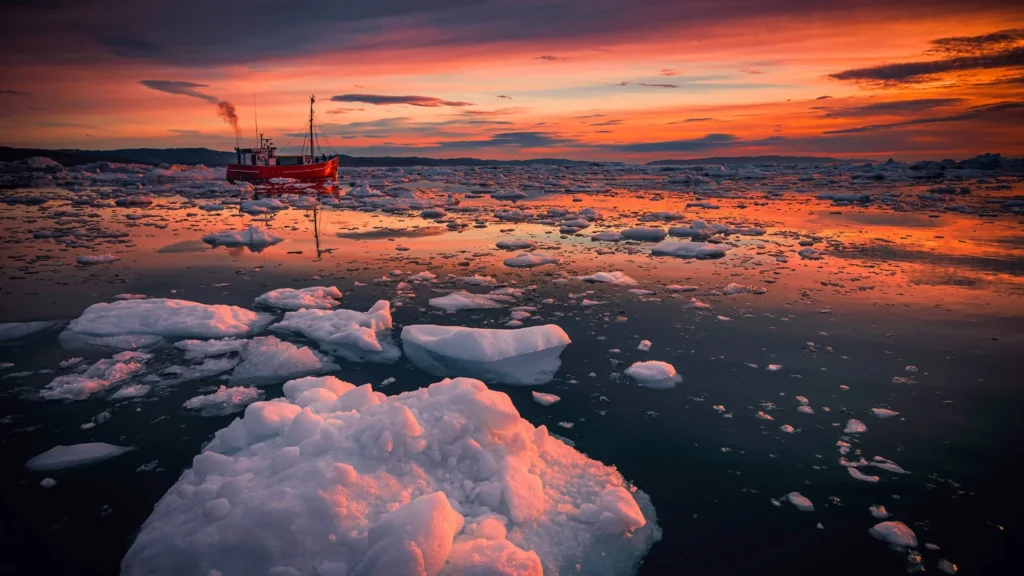 Sunset Between Iceberg-Greenland