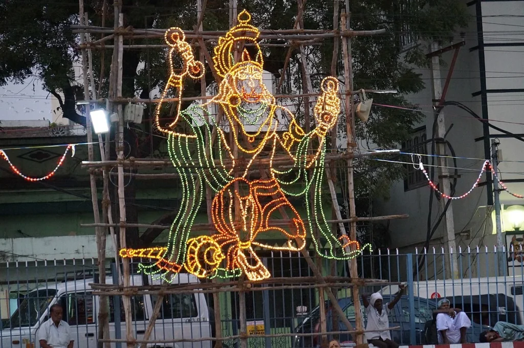 Light decoration anjaneya swami at teppotsavam