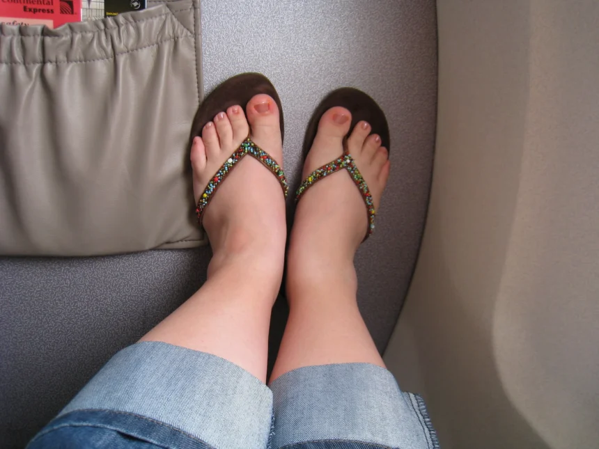 Never wear Flip Flops in plane
