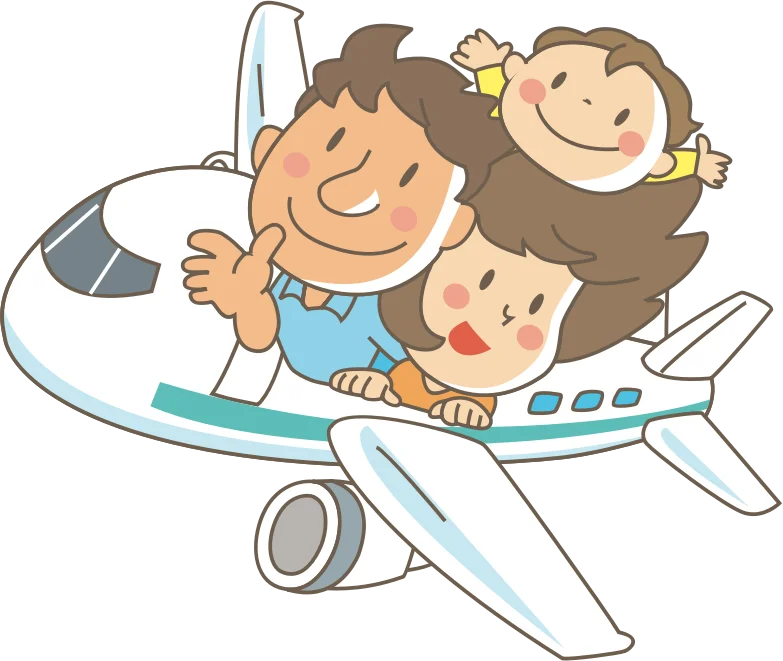Family on a plane