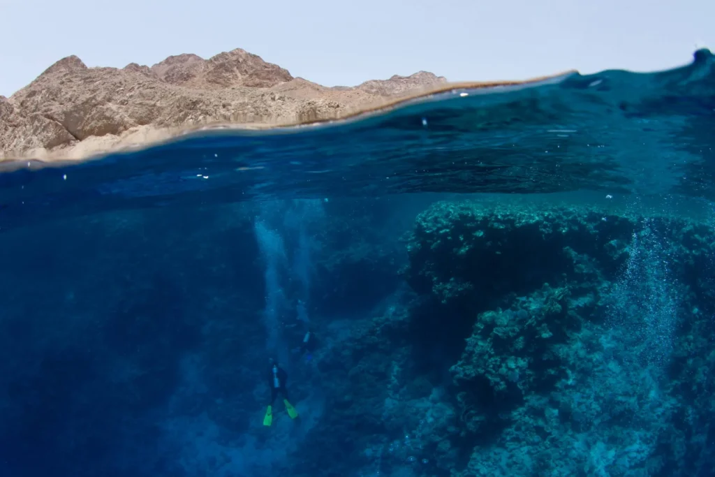 Snorkeling from the shore in Dahab