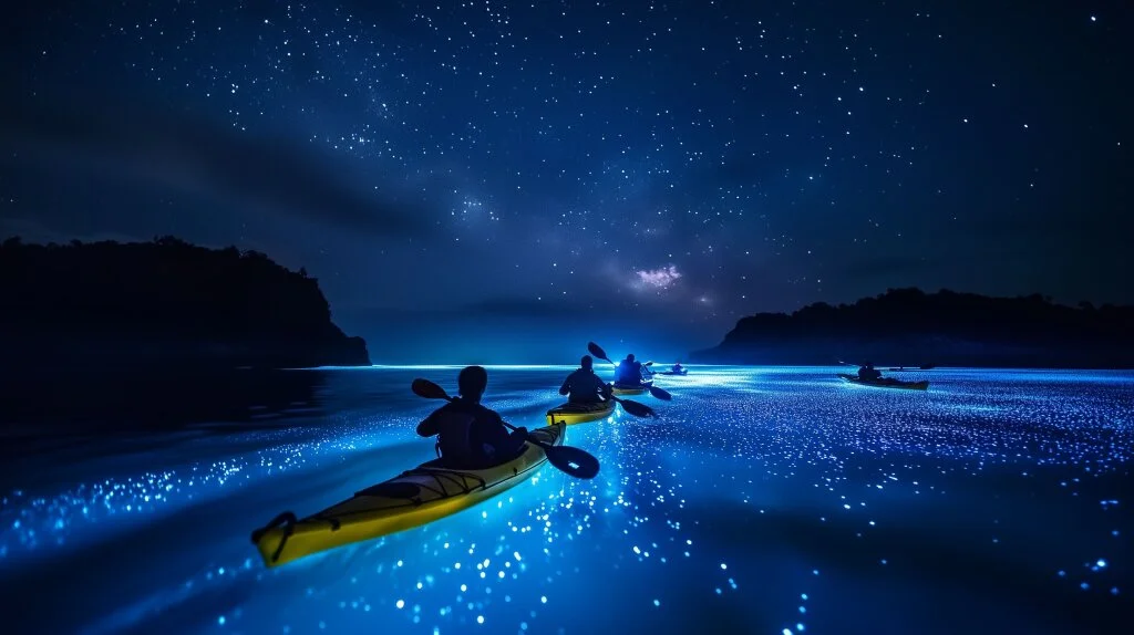 Bioluminescent beaches