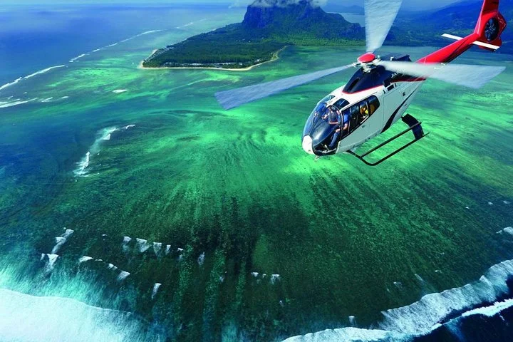 Helicopter views of the underwater waterfall Mauritius- Tripadvisor