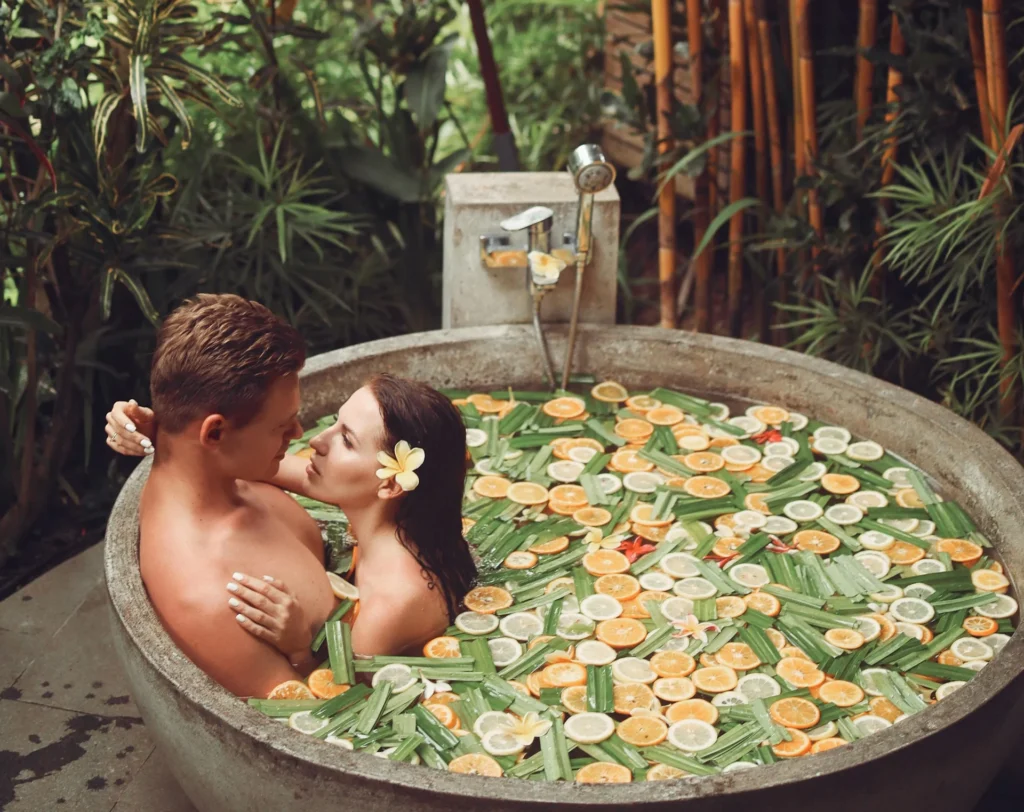 Flower bath in Bali