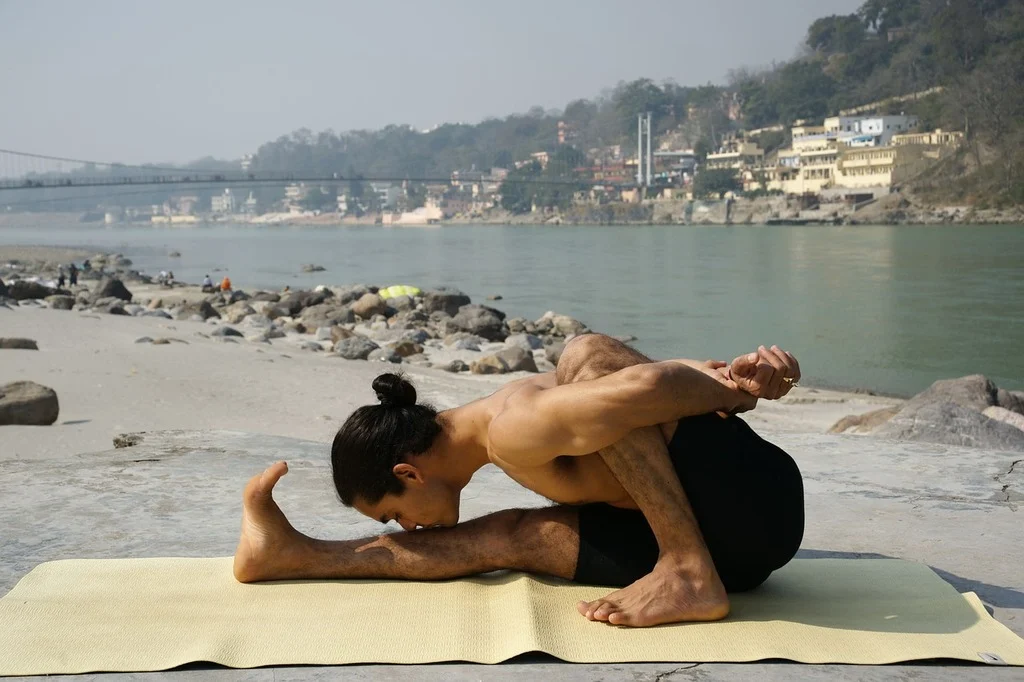 Ashtanga, Vinayasa Yoga on beach